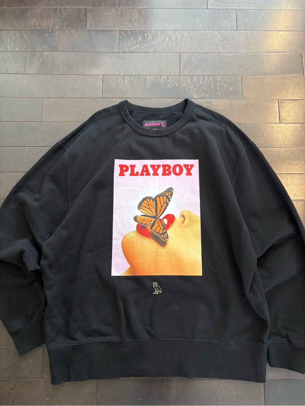 OVO-x-PLAYBOY Black Graphic Crewneck Sweatshirt